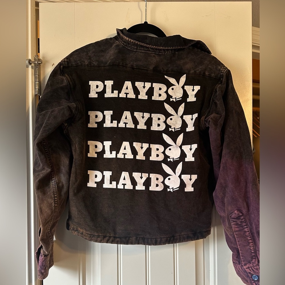 Into Vintage Playboy Jacket brown and purple wash size Medium